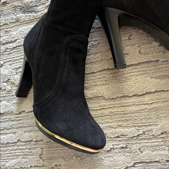 Tory Burch Suede Boots with Gold Accents - Picture 13 of 14